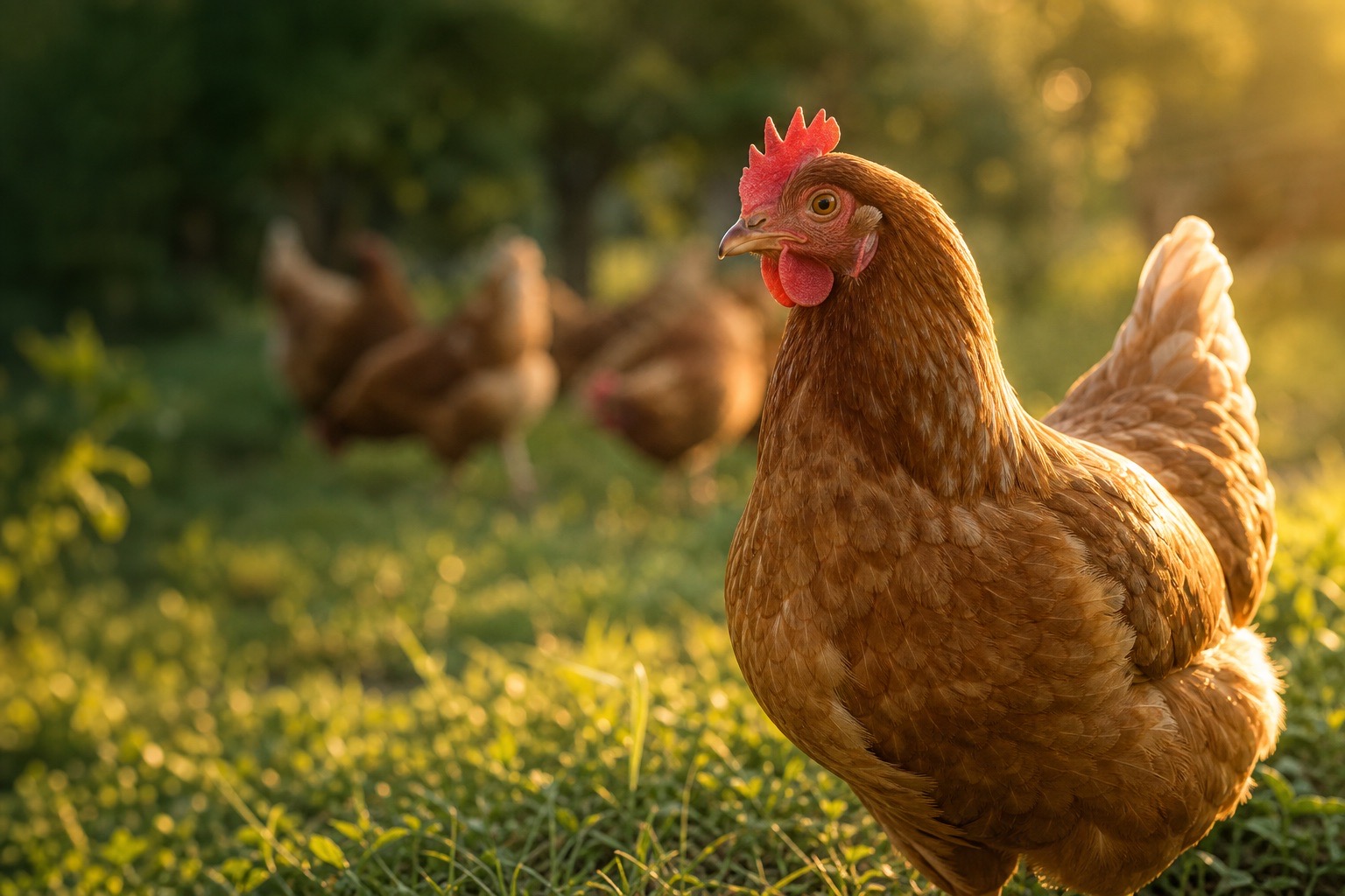 Free-range laying hen